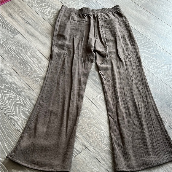 Zara Brown Linen-like Wide Leg Pants - Picture 8 of 8